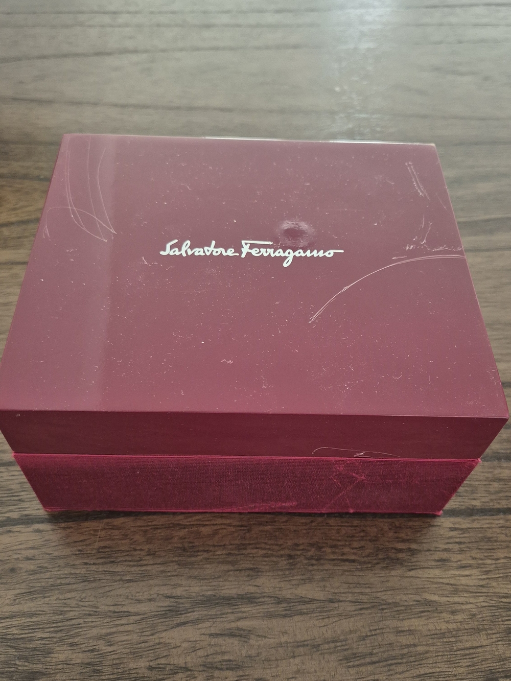Salvatore Ferragamo Burgundy Jewelry/Accessory Box ONLY
